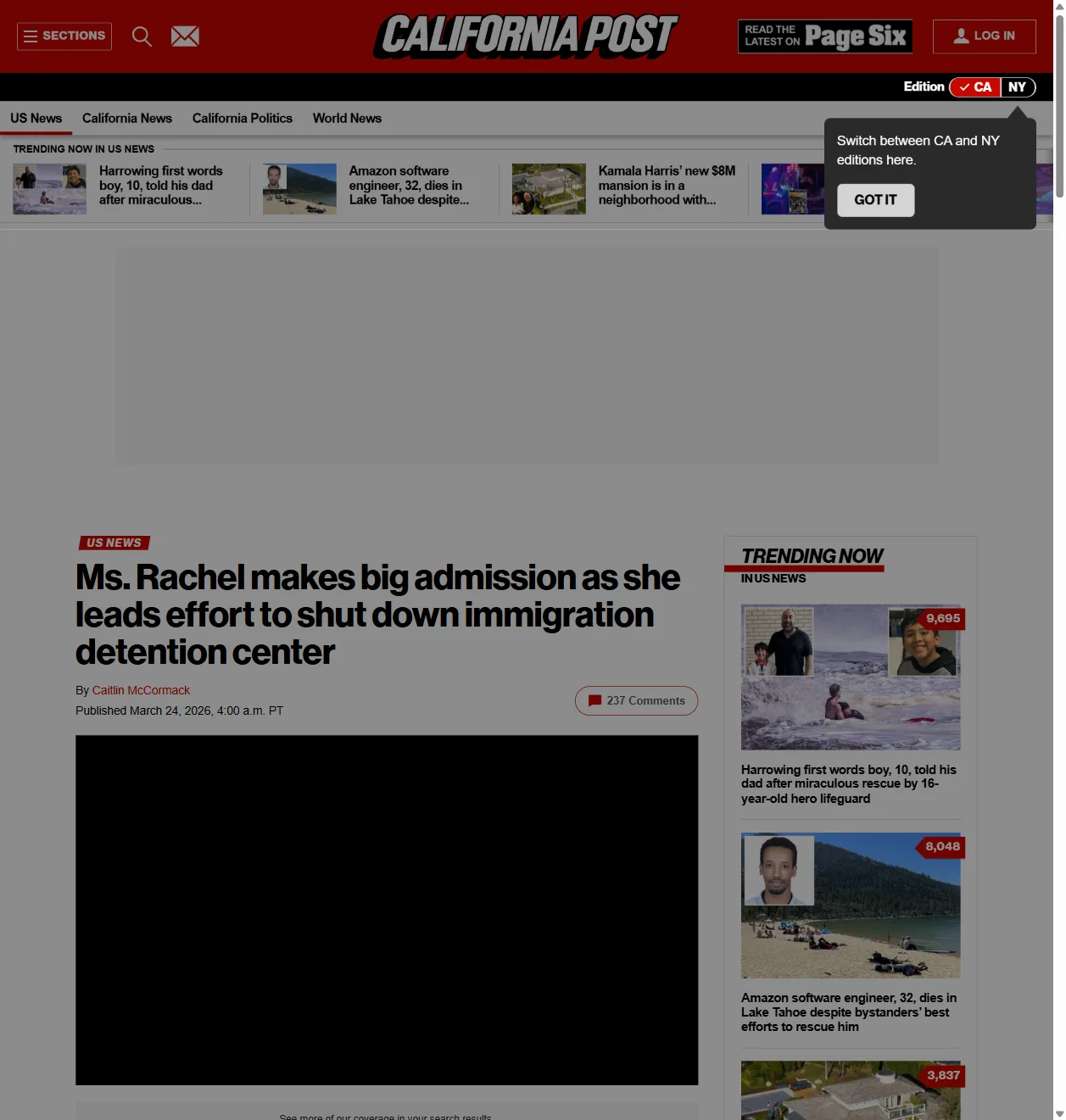 NY Post: "Ms. Rachel admits she's 'political' while railing against Texas immigration detention center"