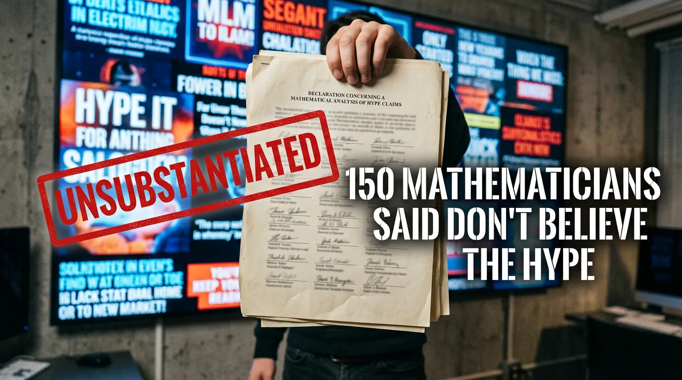 150 mathematicians signing a warning against hype beside an industry redefining the term.
